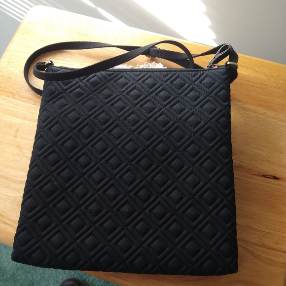 Tory Burch Black Diamond-Pattern Crossbody Bag - Picture 3 of 5